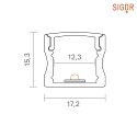 SIGOR Overflade profil 12 - til LED Strips op til 1.23cm bredde, til montering p vg og loft, lngde 100cm