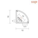 SIGOR Corner profile 10 - for LED Strips up to 1cm width, length 200cm