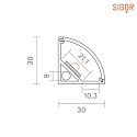 SIGOR Corner profile 20 - for LED Strips up to 2.11cm width, length 100cm