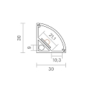 SIGOR Corner profile 20 - for LED Strips up to 2.11cm width, length 100cm