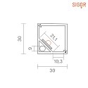 SIGOR Corner profile 20 - for LED Strips up to 2.11cm width, length 200cm