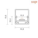 SIGOR Alu monteringsskinne 15 - til LED Strips op til 1.55cm bredde, til montering p vg og loft, lngde 100cm