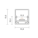 Alu monteringsskinne 15 - til LED Strips op til 1.55cm bredde, til montering p� v�g og loft, l�ngde 100cm
