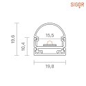 SIGOR Alu mounting track 15 - for LED Strips up to 1.55cm width, for wall and ceiling mounting, length 100cm