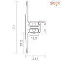 SIGOR Wall profile UP & DOWN 12 - for LED Strips up to 1.22cm width, length 100cm