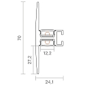 SIGOR V�gprofil UP & DOWN 12 - til LED Strips op til 1.22cm bredde, l�ngde 200cm