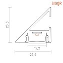 SIGOR Wall profile UP OR DOWN 12 - for LED Strips up to 1.22cm width, length 100cm