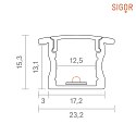 SIGOR Recessed profile 12 - for LED Strips up to 1.25cm width, with side wings, length 200cm