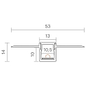 SIGOR Flush mounted profile 10 - for LED Strips up to 1.05cm width, rimless, incl. matt flush cover, length 200cm
