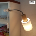 Spot Light Clip-on lamp TREEHOUSE CLIPS FLEx , E27, white shade, socket oiled oak / clamp white