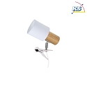 Clip-on lamp TREEHOUSE CLIPS, E27, white shade, socket oiled oak / clamp white