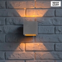 Spot Light Wall luminaire BLOCK, 11 x 11 x 11cm, G9 max. 28W, concrete / metal / glass, grau