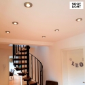 Spot Light LED Indbygningsspot VITAR ROUND, beton, GU10, 5W 2700K 320lm, 1x LED, gr/chrom