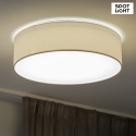 Spot Light LED ceiling luminaire JOSEFINA,  48cm, metal / fabric / acrylic, white