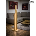 LED standing luminaire MANHATTAN, 2-flame, 37.5W 3000K 3500lm, with touch dimmer, oiled oak / anthracite