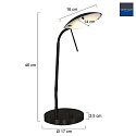 Mexlite table lamp ELOI 1 flame IP20, black dimmable