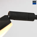 Mexlite Standerlampe SYNNA 5-flammer, drejelig, med fleksibel arm, direkte / indirekte, med ledningsdmper IP20, sort mat dmpbar