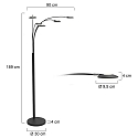 floor lamp SYNNA 5 flames, rotatable, with flex arm, direct / indirect, with cord dimmer IP20