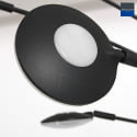 floor lamp SYNNA 5 flames, rotatable, with flex arm, direct / indirect, with cord dimmer IP20, black matt dimmable