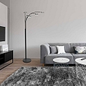 floor lamp SYNNA 5 flames, rotatable, with flex arm, direct / indirect, with cord dimmer IP20
