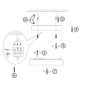 Steinhauer outdoor ceiling luminaire IKARO small, round, cylindrical IP44, black matt dimmable