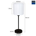 Mexlite table lamp NOOR 1 flame E27 IP20, black dimmable