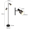anne light & home AN Standerlampe FJORGARD, 2-flammer, sort