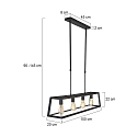 Mexlite Mexlite Pendel BUCKLEY, 4-flammer, sort