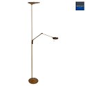 Steinhauer Floor lamp ZODIAC LED, 2 flames, with reading arm, bronze