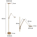 Steinhauer Standerlampe ZODIAC LED, 2-flammer, med l�searm, bronze
