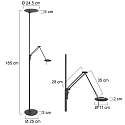 Steinhauer Steinhauer Floor lamp ZODIAC LED, 2 flames, with reading arm, black