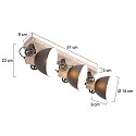 Mexlite Mexlite Spot GEARWOOD, 3 flames, anthracite