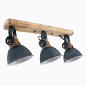 Mexlite Mexlite Spot GEARWOOD, 3 flames, grey