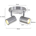 Mexlite Mexlite Spot, 2 flames. GU10, IP44, steel