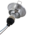Steinhauer recessed luminaire P�LITE SPOT round, rigid, with open cable GU10 IP44, steel brushed dimmable