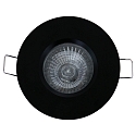 Steinhauer Indbygningslampe P�LITE SPOT rund, stiv, med �bent kabel GU10 IP44, sort mat d�mpbar