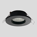 Steinhauer Indbygningslampe P�LITE SPOT rund, stiv, med �bent kabel GU10 IP44, sort mat d�mpbar