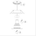 Steinhauer Indbygningslampe P�LITE SPOT rund, stiv, med �bent kabel GU10 IP44, sort mat d�mpbar