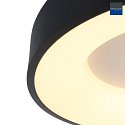 Steinhauer Loftlampe RINGLEDE -  38CM rund, mittelgro, direkte / indirekte IP20, sort mat dmpbar