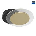 wall and ceiling luminaire LIDO round, adjustable, indirect, perforated IP20, black matt dimmable