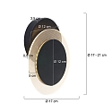 Steinhauer V�g- og Loftlampe LIDO rund, justerbar, indirekte, perforeret IP20, sort mat d�mpbar