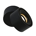 Mexlite ceiling luminaire FEZ 1 flame, round, swivelling, rotatable, set back IP20, black matt dimmable