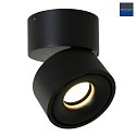 Mexlite ceiling luminaire FEZ 1 flame, round, swivelling, rotatable, set back IP20, black matt dimmable