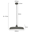 Steinhauer Pendel KRISIP down, 1-flamme, flad E27 IP20, gr�, mat d�mpbar