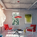 pendant luminaire KRISIP down, 1 flame, flat E27 IP20, red dimmable