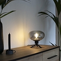 Steinhauer table lamp REFLEXION - � 22CM 1 flame, flat, with switch, with plug E27 IP20, black matt 