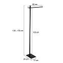 Mexlite Standerlampe STEKK vipbar, med touch-d�mper IP20, sort mat d�mpbar