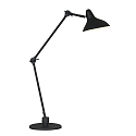 Bordlampe KASKET med afbryder, med leddelt arm, med stik E27 IP20, sort mat 