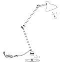 anne light & home Bordlampe KASKET med afbryder, med leddelt arm, med stik E27 IP20, sort mat 