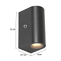 Steinhauer Steinhauer Udend�rs V�glampe, LED, 2-flammer, 4W, 2700K, IP44, sort